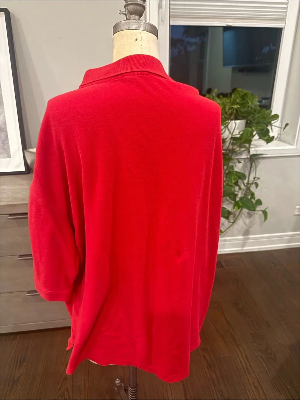 Men's Red Polo with Black Crest Embroidery